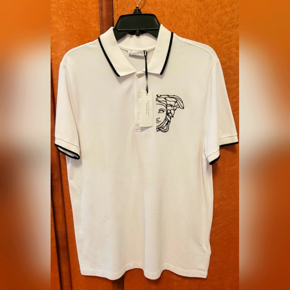 Versace White Polo Shirt With  Medusa